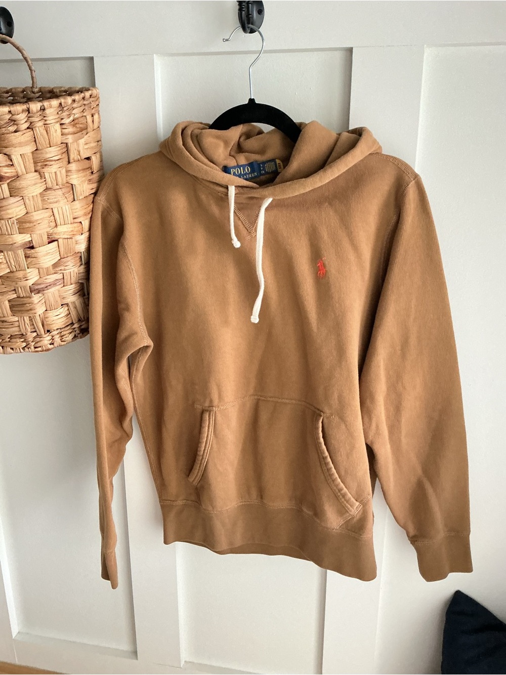 Ralph Lauren Brown/Tan Hooded Sweatshirt with Contrast Drawcord
